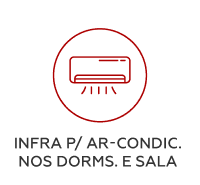 Infra para ar condicionado nos dormitórios e sala